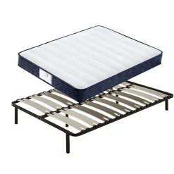 Ensemble Matelas à ressorts + Sommier avec lattes larges 140x190cm, Epaisseur du Matelas 22cm