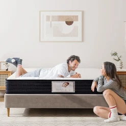 Ensemble Matelas à ressorts + Sommier avec lattes larges 140x190cm, Epaisseur du Matelas 22cm