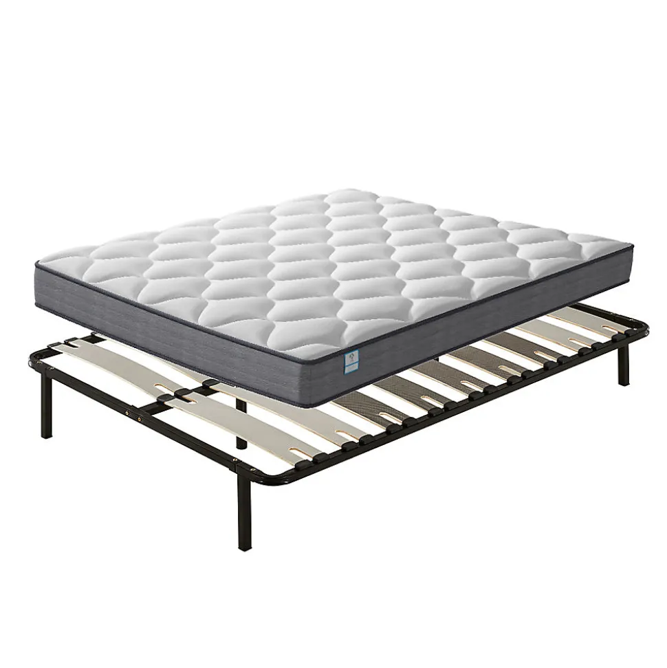 Ensemble Matelas à ressorts + Sommier avec lattes larges 160x200cm, Epaisseur du Matelas 20cm