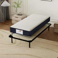 Ensemble Matelas à ressorts +Sommier à Lattes sur Pieds, 90x190cm, Epaisseur du Matelas 22cm