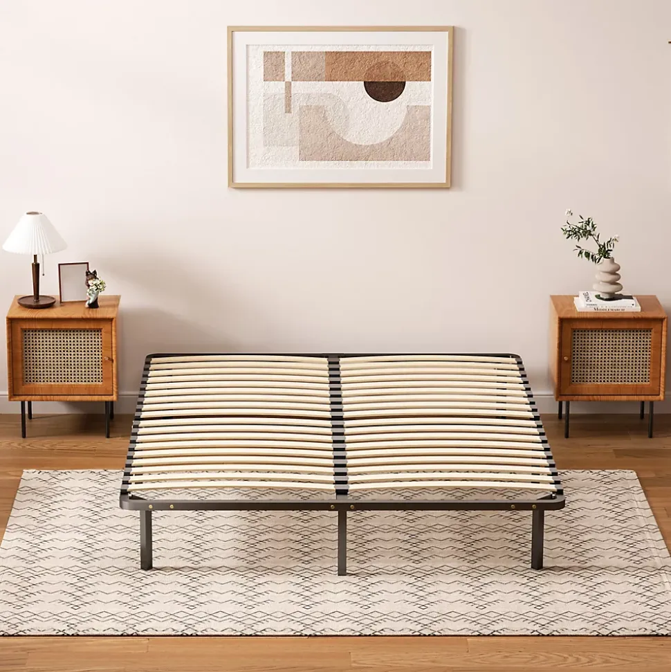 Ensemble Matelas à ressorts +Sommier à Lattes sur Pieds, 160x200cm, Epaisseur du Matelas 20cm