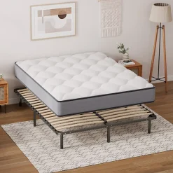 Ensemble Matelas à ressorts +Sommier à Lattes sur Pieds, 160x200cm, Epaisseur du Matelas 20cm