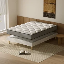 Ensemble Matelas à ressorts+ Lit Sommier Tapissier Déco 160x200cm, Epaisseur du Matelas 20cm