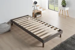 Ensemble Matelas accueil Latex INITIAL Sommier en Kit - Chêne gris, - 90 x 190 cm