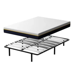 Ensemble matelas double en mousse de 17 cm + sommier à lattes larges 140x200 cm