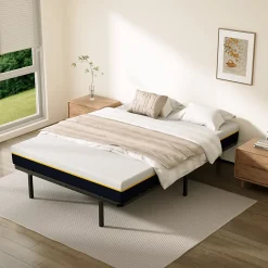 Ensemble matelas double en mousse de 17 cm + sommier à lattes larges 140x200 cm