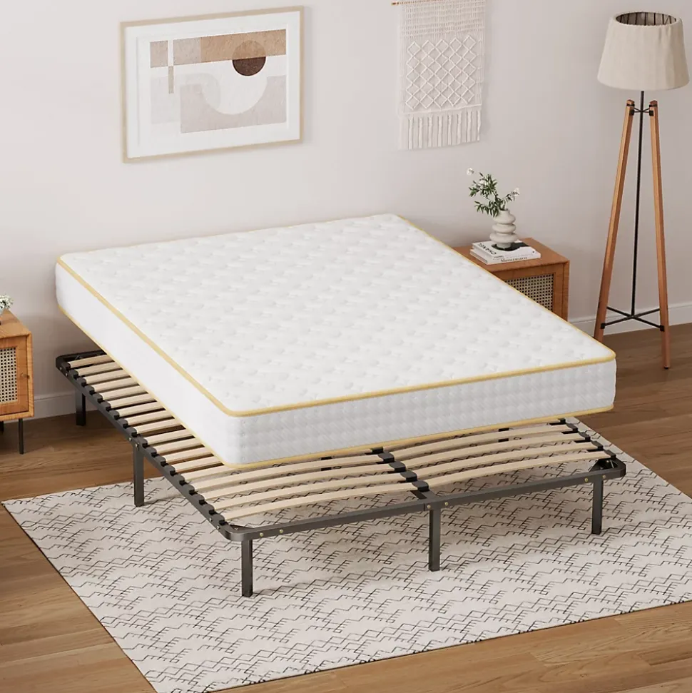Ensemble Matelas en mousse + Sommier à Lattes 160x200cm, Epaisseur du Matelas 18 cm