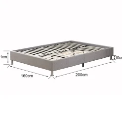 Ensemble Matelas en mousse + Cadre de lit Plateforme Capitonné 160x200cm, Epaisseur du Matelas 22cm