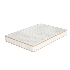 Ensemble Matelas en mousse + Cadre de lit Plateforme Capitonné 140x190cm, Epaisseur du Matelas 18cm