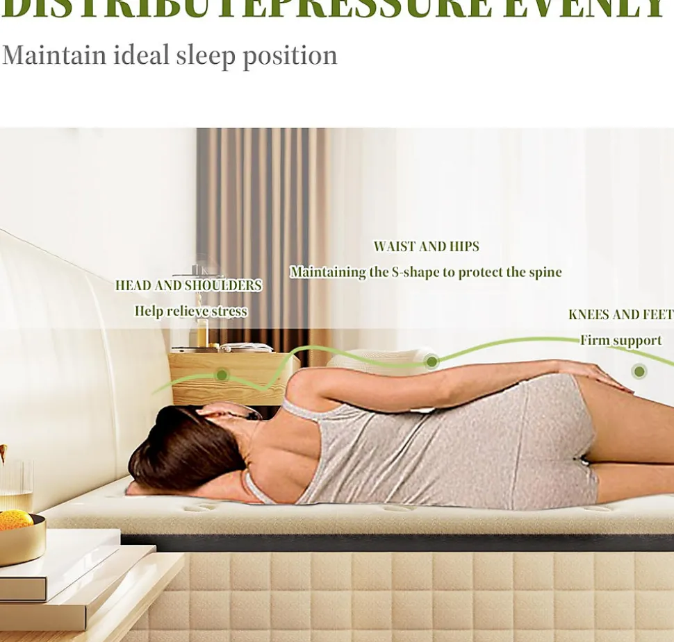 Ensemble Matelas en mousse + Sommier avec lattes larges 160x200cm, Epaisseur du Matelas 22cm