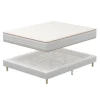 Ensemble Matelas en Mousse+ Lit Sommier Tapissier Déco 140x190cm, Epaisseur du Matelas 18cm