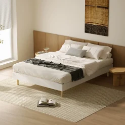 Ensemble Matelas en Mousse+ Lit Sommier Tapissier Déco 140x190cm, Epaisseur du Matelas 18cm