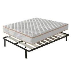 Ensemble Matelas en mousse + Sommier avec lattes larges 140x190cm, Epaisseur du Matelas 18 cm
