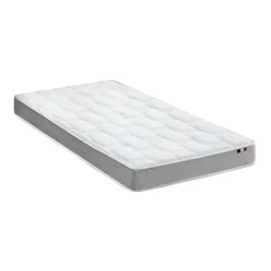 Ensemble matelas mémoire forme sommier gris 90x190