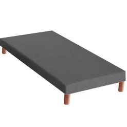 Ensemble matelas mémoire forme sommier gris 90x190