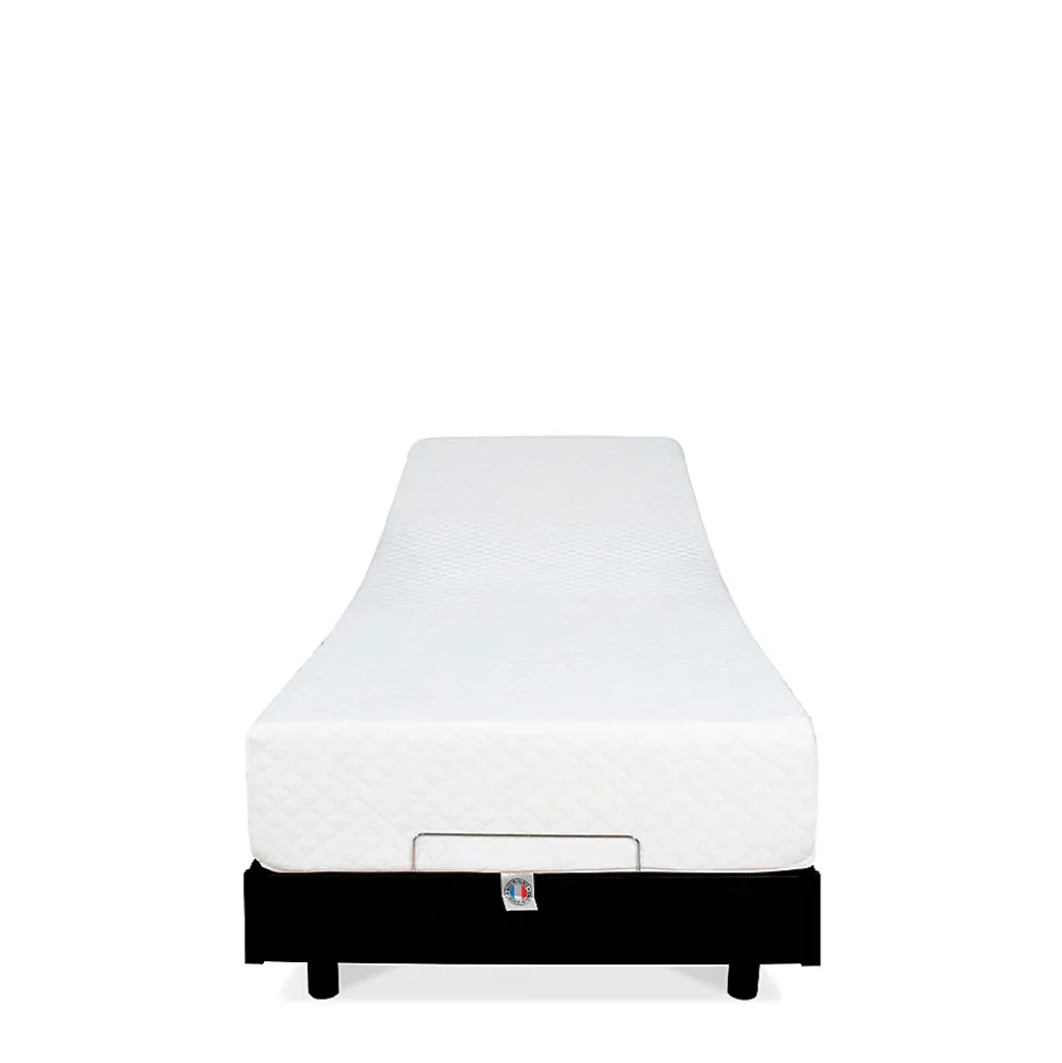 Ensemble Matelas Mousse Accueil Mémoire de forme + Sommier électrique Flex 90x200 cm