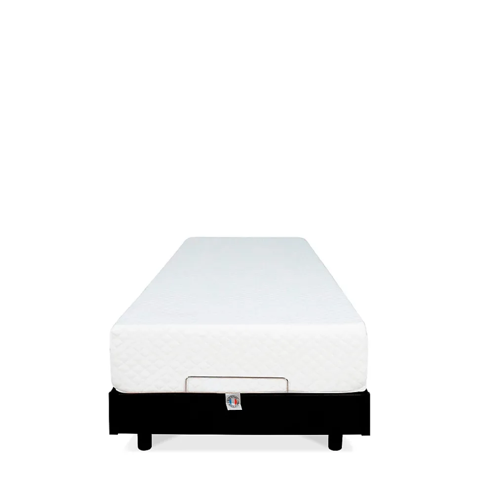 Ensemble Matelas Mousse Accueil Mémoire de forme + Sommier électrique Flex 90x200 cm