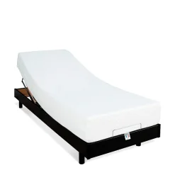 Ensemble Matelas Mousse Accueil Mémoire de forme + Sommier électrique Flex 90x200 cm