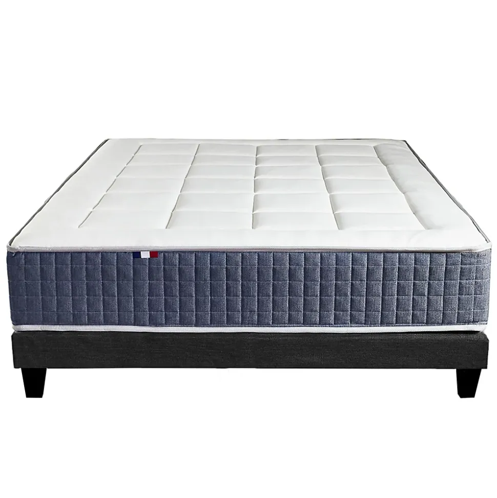 Ensemble matelas ressort 7 zones et mémoire forme sommier 140x190