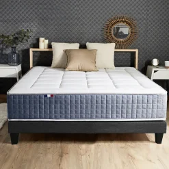 Ensemble matelas ressort 7 zones et mémoire forme sommier 140x190