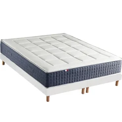 Ensemble matelas ressort 7 zones et mémoire forme sommier 2x80x200