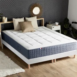 Ensemble matelas ressort 7 zones et mémoire forme sommier 2x80x200