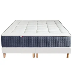 Ensemble matelas ressort 7 zones et mémoire forme sommier 2x80x200
