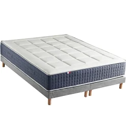 Ensemble matelas ressort 7 zones et mémoire forme sommier 2x80x200