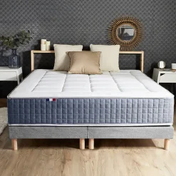 Ensemble matelas ressort 7 zones et mémoire forme sommier 2x80x200