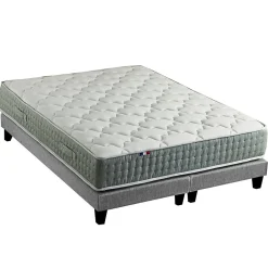 Ensemble matelas ressort 7 zones face hiver/eté différente 2x80x200