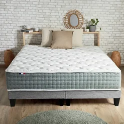 Ensemble matelas ressort 7 zones face hiver/eté différente 2x80x200