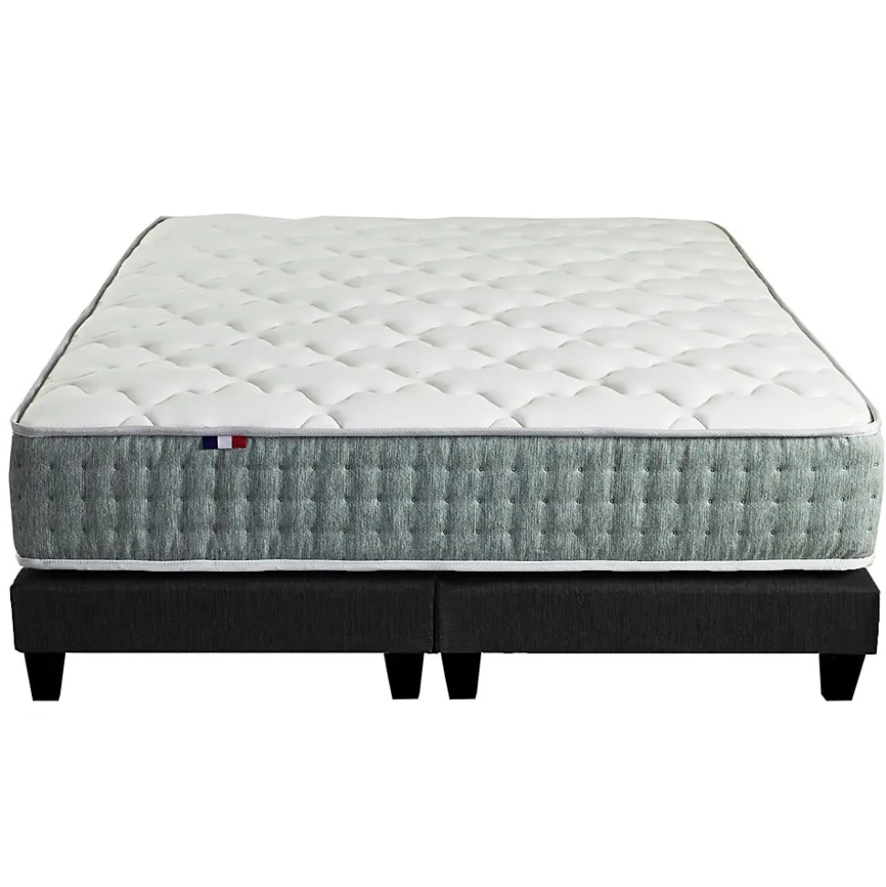 Ensemble matelas ressort 7 zones face hiver/eté différente 2x90x200