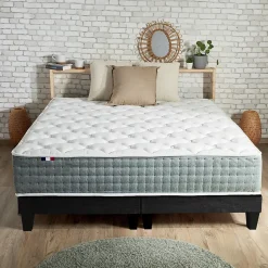 Ensemble matelas ressort 7 zones face hiver/eté différente 2x90x200