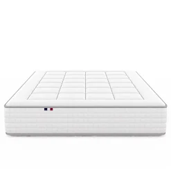 Ensemble matelas ressorts 7 zones PALACIO + sommier en kit beige lattes flexibles 140x200