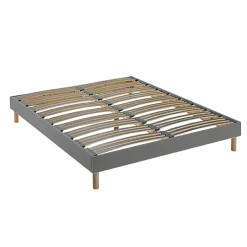 Ensemble matelas ressorts ASTRE + sommier kit gris à lattes flexibles 160x200