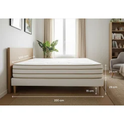 Ensemble Mémoire de forme de confort Equilibré avec sommier tapissier