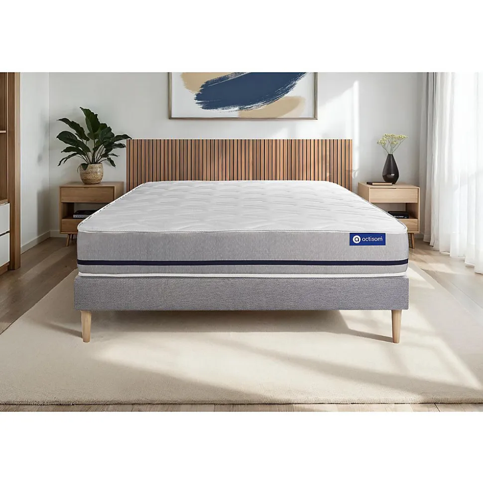 Ensemble Mémoire de forme de confort Mi-ferme avec sommier kit