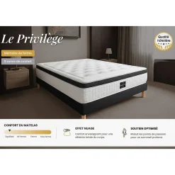 Ensemble Mémoire de forme de confort Equilibré avec sommier kit