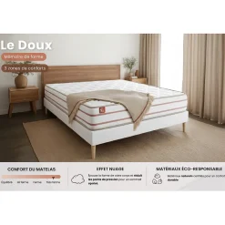 Ensemble Mémoire de forme de confort Très ferme avec sommier tapissier