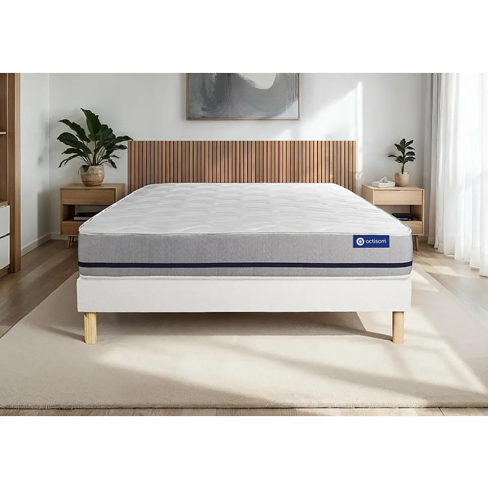 Ensemble Mémoire de forme de confort Mi-ferme avec sommier kit