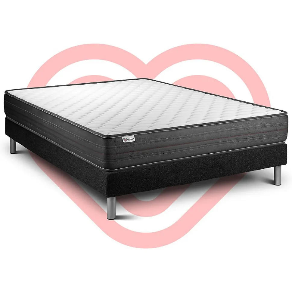 Ensemble Mousse polyuréthane à mémoire de forme de confort Ferme avec sommier tapissier