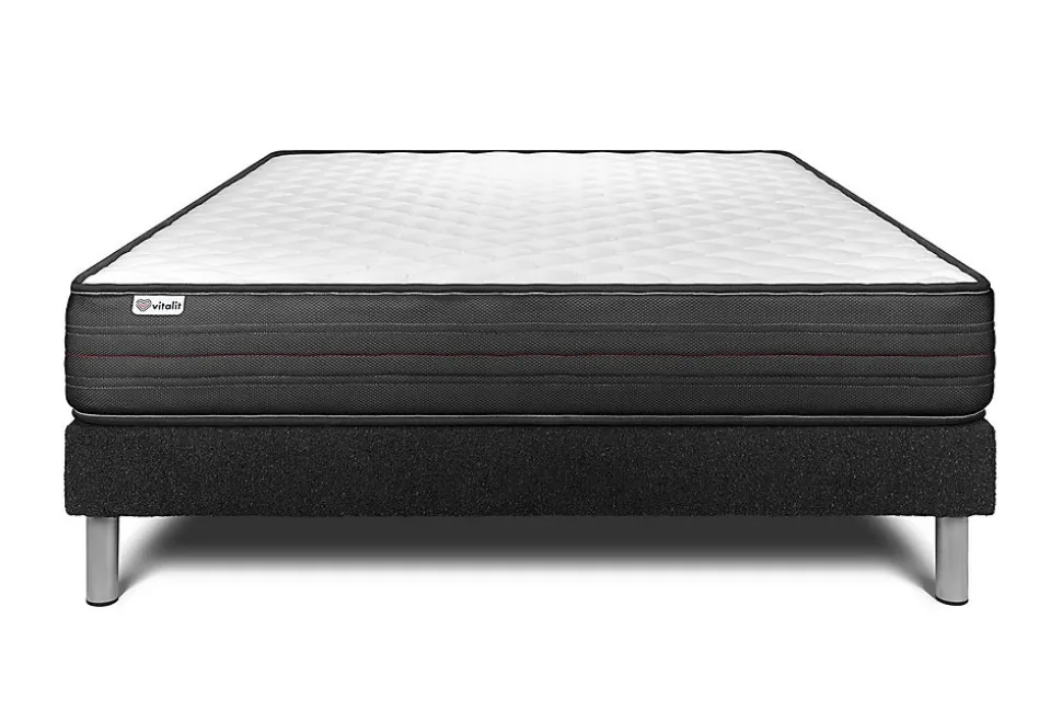 Ensemble Mousse polyuréthane à mémoire de forme de confort Ferme avec sommier tapissier