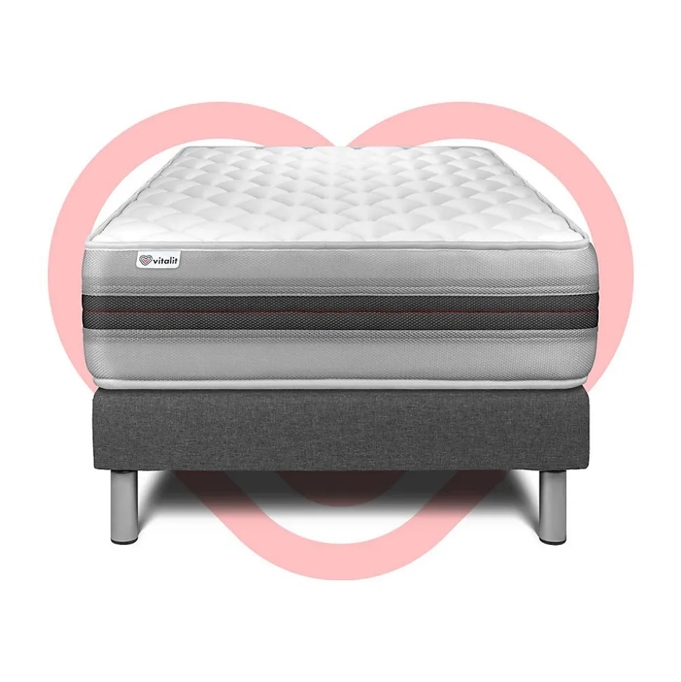 Ensemble Mousse polyuréthane à mémoire de forme de confort Equilibré avec sommier kit