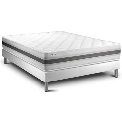 Ensemble Mousse polyuréthane à mémoire de forme de confort Equilibré avec sommier tapissier