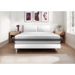 Ensemble Mousse polyuréthane à mémoire de forme de confort Equilibré avec sommier tapissier