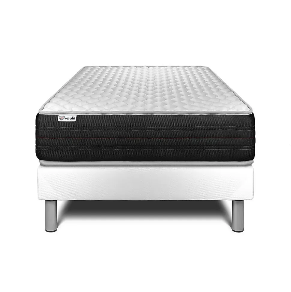 Ensemble Mousse polyuréthane à mémoire de forme de confort Ferme avec sommier tapissier