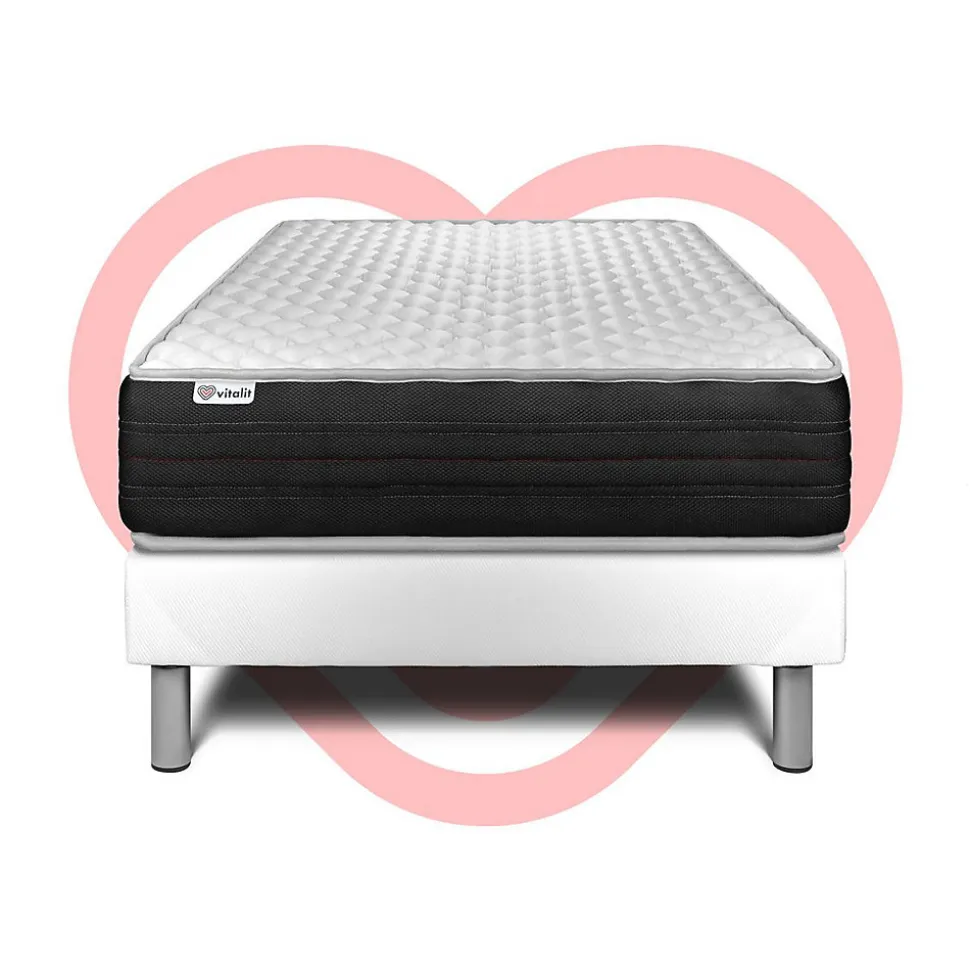 Ensemble Mousse polyuréthane à mémoire de forme de confort Ferme avec sommier tapissier