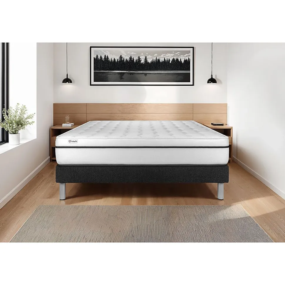 Ensemble Mousse polyuréthane à mémoire de forme de confort Ferme avec sommier kit