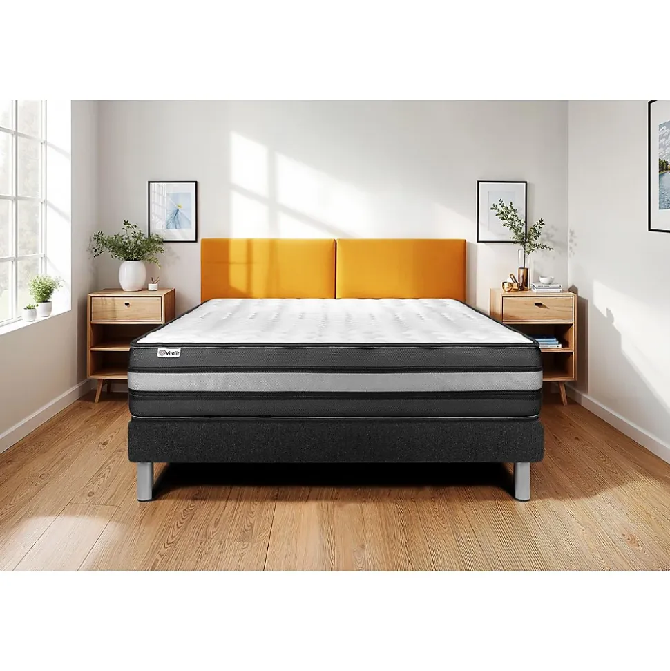 Ensemble Mousse polyuréthane à mémoire de forme de confort Ferme avec sommier kit