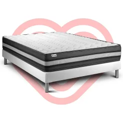 Ensemble Mousse polyuréthane à mémoire de forme de confort Ferme avec sommier tapissier